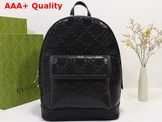 Gucci GG Embossed Backpack Black GG Embossed Leather 658579 Replica