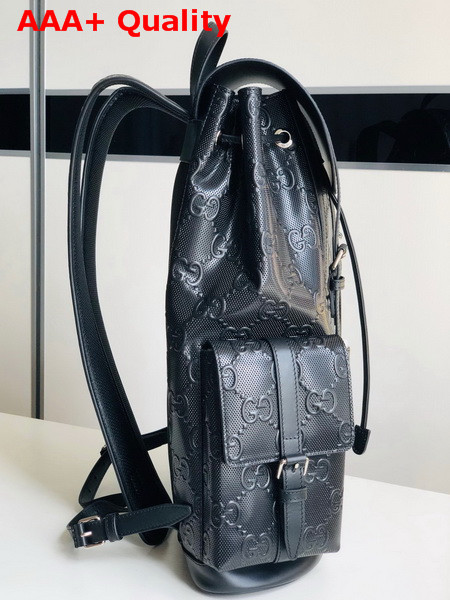 Gucci GG Embossed Backpack in Black Leather 625770 Replica