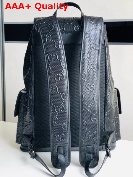 Gucci GG Embossed Backpack in Black Leather 625770 Replica