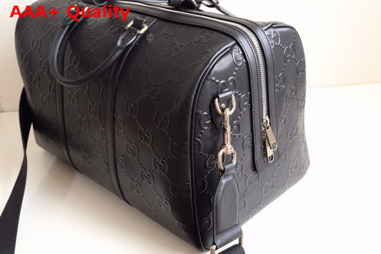 Gucci GG Embossed Duffle Bag in Black Leather 625768 Replica