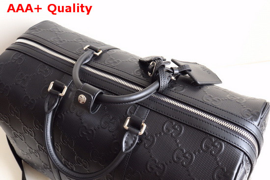 Gucci GG Embossed Duffle Bag in Black Leather 625768 Replica