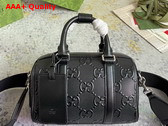 Gucci GG Embossed Mini Duffle Bag in Black Leather 725292 Replica