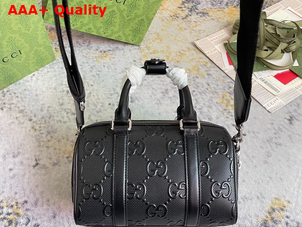 Gucci GG Embossed Mini Duffle Bag in Black Leather 725292 Replica