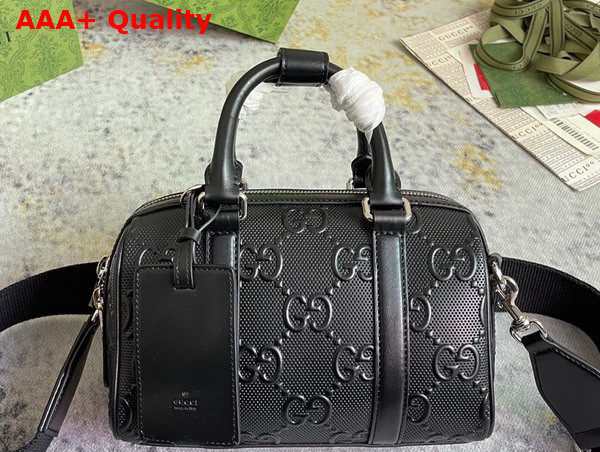 Gucci GG Embossed Mini Duffle Bag in Black Leather 725292 Replica