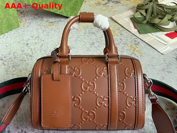 Gucci GG Embossed Mini Duffle Bag in Brown Leather 725292 Replica