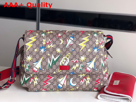 Gucci GG Gucci Crickets Print Baby Changing Bag GG Supreme Canvas 211131 Replica