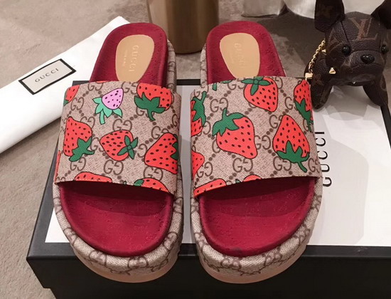 Gucci GG Gucci Strawberry Slide Sandal 408508