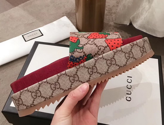 Gucci GG Gucci Strawberry Slide Sandal 408508