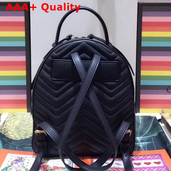 Gucci GG Marmont Animal Studs Leather Backpack in Black Leather Replica