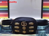 Gucci GG Marmont Animal Studs Leather Belt Bag Black Leather Replica