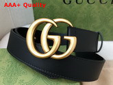 Gucci GG Marmont Belt with Shiny Buckle Black Leather 414516 Replica