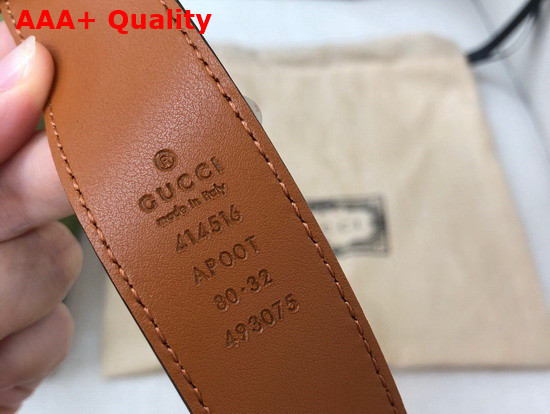 Gucci GG Marmont Belt with Shiny Buckle Brown Leather 414516 Replica