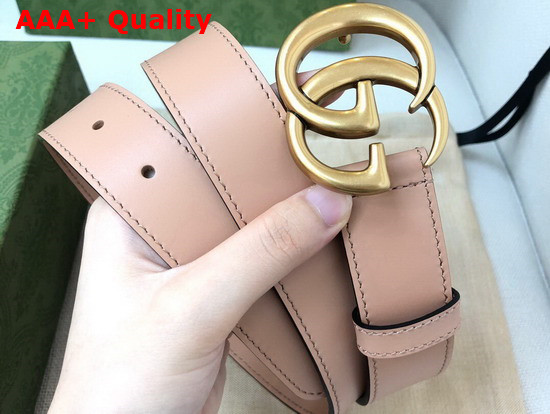 Gucci GG Marmont Belt with Shiny Buckle Pink Leather 414516 Replica