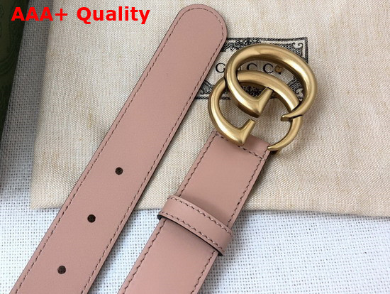 Gucci GG Marmont Belt with Shiny Buckle Pink Leather 414516 Replica