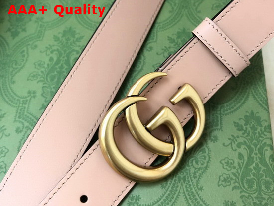 Gucci GG Marmont Belt with Shiny Buckle Pink Leather 414516 Replica