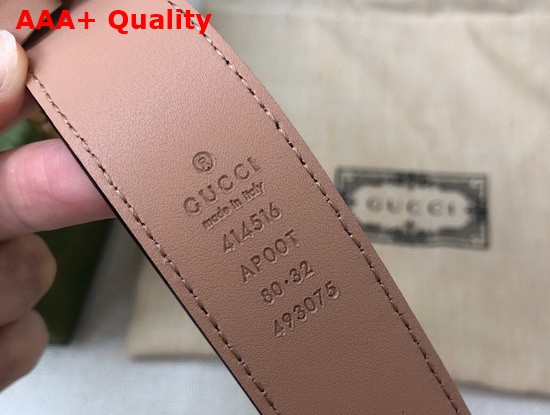 Gucci GG Marmont Belt with Shiny Buckle Pink Leather 414516 Replica