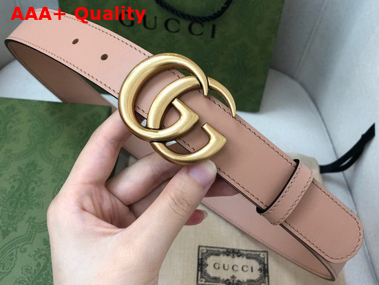 Gucci GG Marmont Belt with Shiny Buckle Pink Leather 414516 Replica