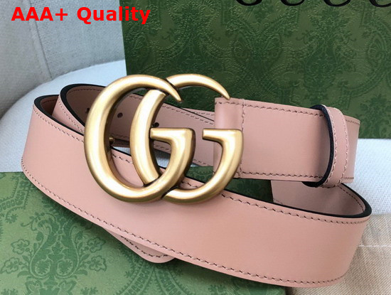 Gucci GG Marmont Belt with Shiny Buckle Pink Leather 414516 Replica