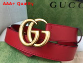 Gucci GG Marmont Belt with Shiny Buckle Red Leather 414516 Replica