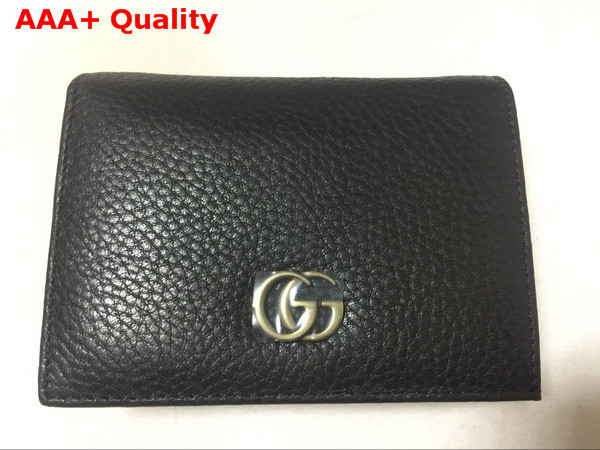 Gucci GG Marmont Card Case in Black Grain Leather Replica