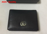 Gucci GG Marmont Card Case in Black Grain Leather Replica