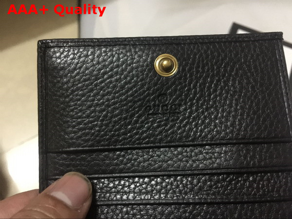 Gucci GG Marmont Card Case in Black Grain Leather Replica