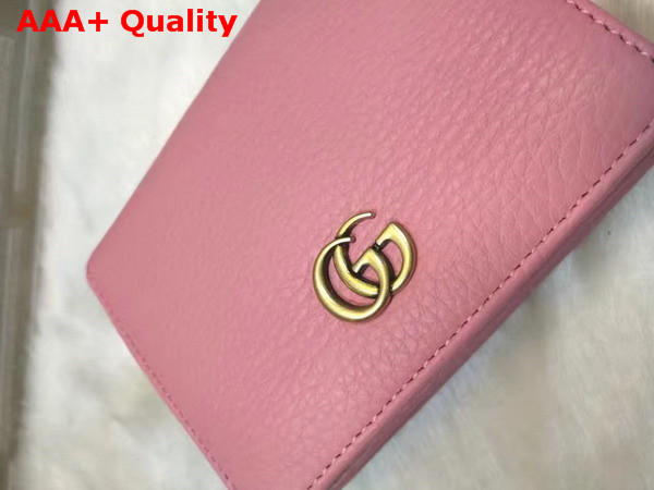 Gucci GG Marmont Card Case in Pink Grain Leather Replica