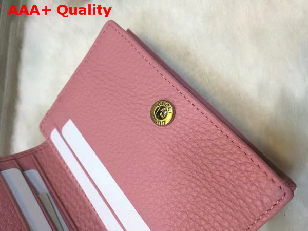 Gucci GG Marmont Card Case in Pink Grain Leather Replica