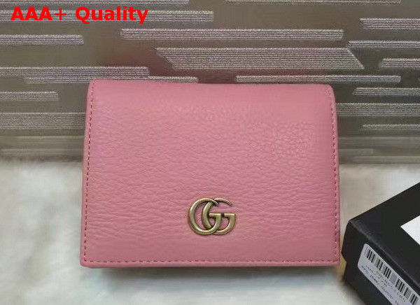 Gucci GG Marmont Card Case in Pink Grain Leather Replica