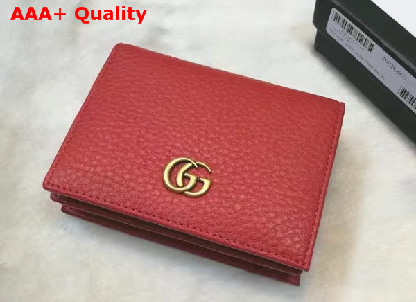 Gucci GG Marmont Card Case in Red Grain Leather Replica