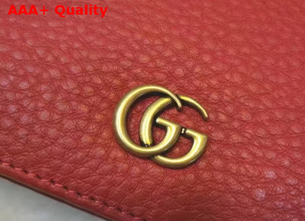 Gucci GG Marmont Card Case in Red Grain Leather Replica