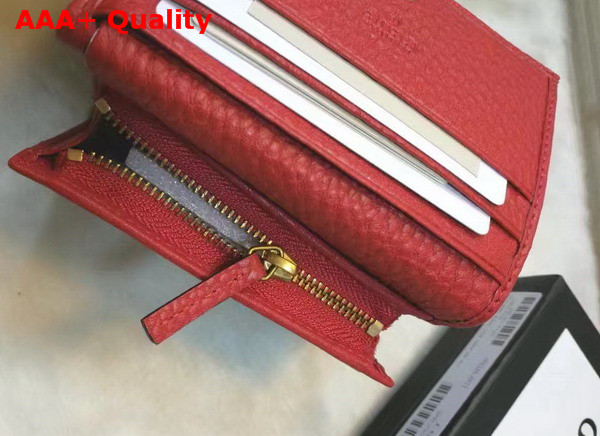 Gucci GG Marmont Card Case in Red Grain Leather Replica