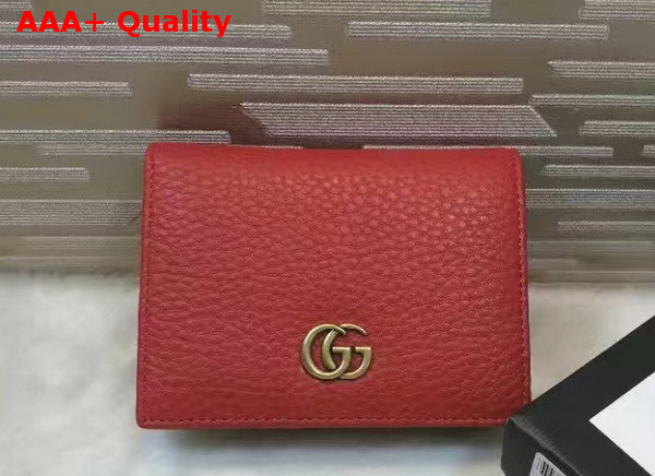 Gucci GG Marmont Card Case in Red Grain Leather Replica