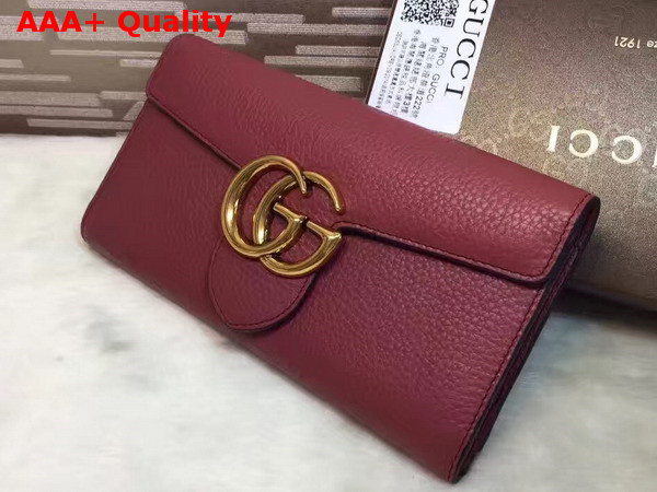 Gucci GG Marmont Continental Wallet in Antiqued Rose Leather Replica