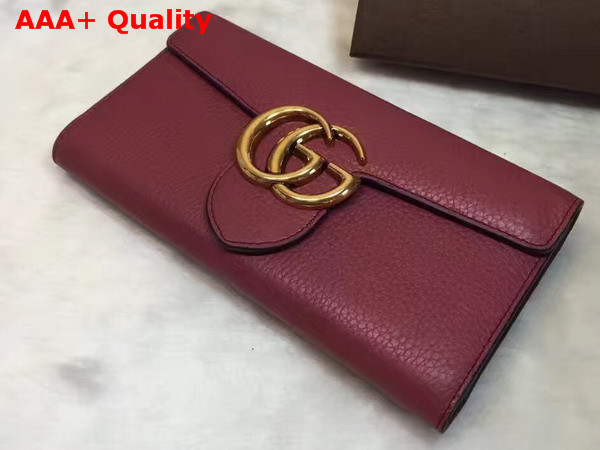 Gucci GG Marmont Continental Wallet in Antiqued Rose Leather Replica