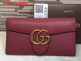 Gucci GG Marmont Continental Wallet in Antiqued Rose Leather Replica