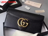 Gucci GG Marmont Continental Wallet in Black Grain Leather Replica