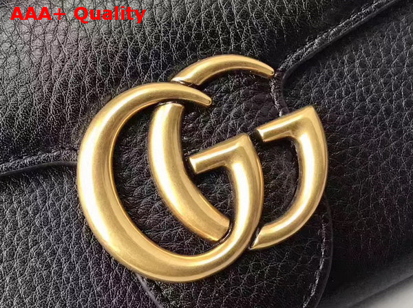 Gucci GG Marmont Continental Wallet in Black Grain Leather Replica