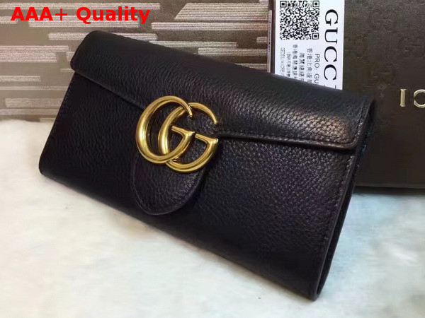 Gucci GG Marmont Continental Wallet in Black Leather Replica