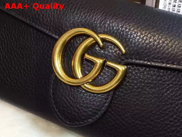 Gucci GG Marmont Continental Wallet in Black Leather Replica