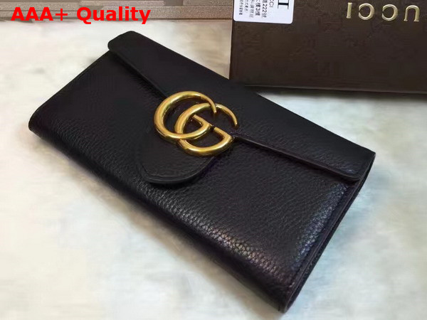 Gucci GG Marmont Continental Wallet in Black Leather Replica