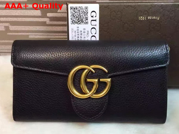 Gucci GG Marmont Continental Wallet in Black Leather Replica