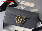 Gucci GG Marmont Continental Wallet in Grey Grain Leather Replica