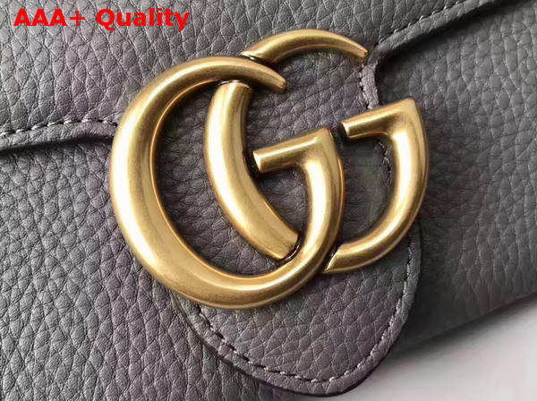 Gucci GG Marmont Continental Wallet in Grey Grain Leather Replica