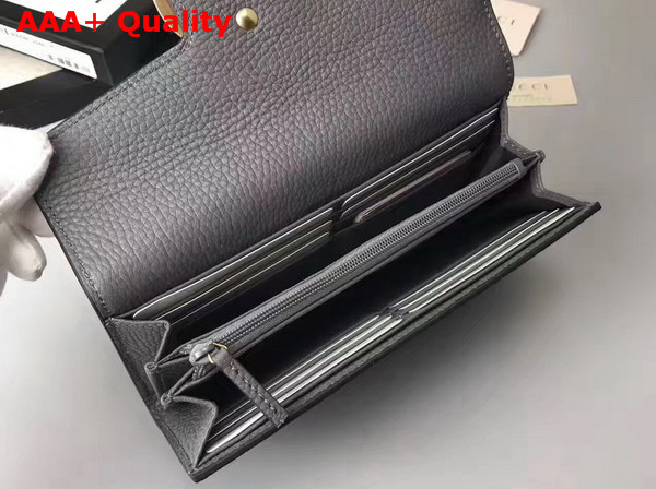 Gucci GG Marmont Continental Wallet in Grey Grain Leather Replica