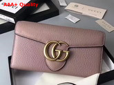 Gucci GG Marmont Continental Wallet in Light Pink Grain Leather Replica