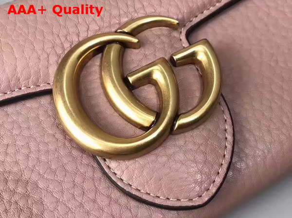 Gucci GG Marmont Continental Wallet in Light Pink Grain Leather Replica