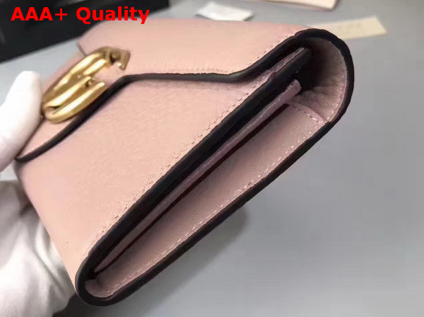 Gucci GG Marmont Continental Wallet in Light Pink Grain Leather Replica