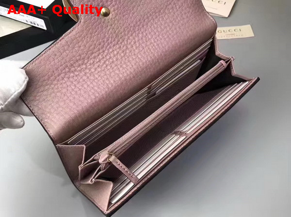 Gucci GG Marmont Continental Wallet in Light Pink Grain Leather Replica