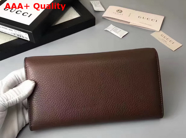 Gucci GG Marmont Continental Wallet in Nut Brown Grain Leather Replica